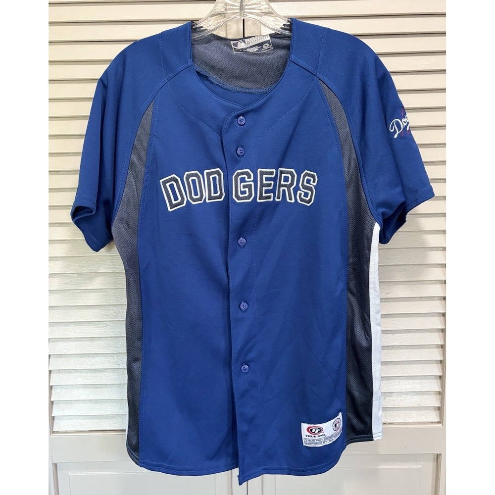 Genuine Merchandise L.A. Dodgers Jersey Button Up Embroidered True Fan EUC Lic